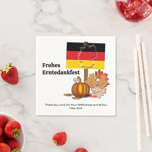 Serviette En Papier Erntedankfest | Allemand THANKSGIVING (En situation)