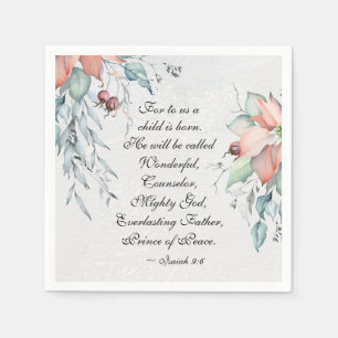 Serviette En Papier Ésaïe 9:6 Il sera appelé Merveilleux...Noël