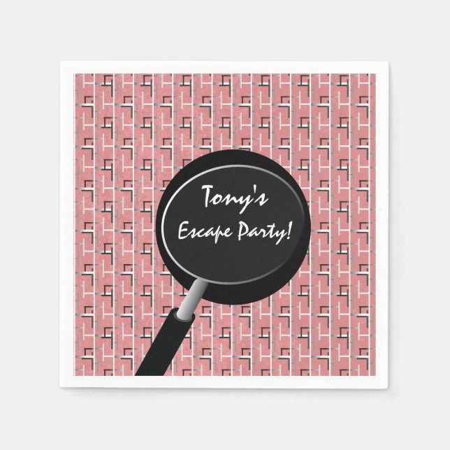 Serviette En Papier Escape Room Maze Mystery Girl's Party Supplies (Devant)