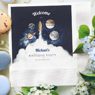 Serviette En Papier Espace Extérieur Rocket Planètes Galaxie Plaques d