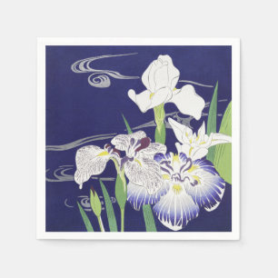Serviette En Papier Estampe d'art Iris japonais vintage de Kogyo Tsuki