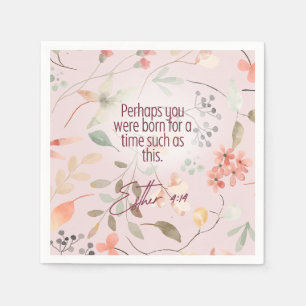 Serviette En Papier Esther 4:14 Bible chrétienne Verse Art