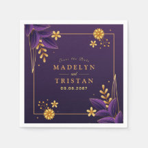 Esthétique violet et or Mariage floral