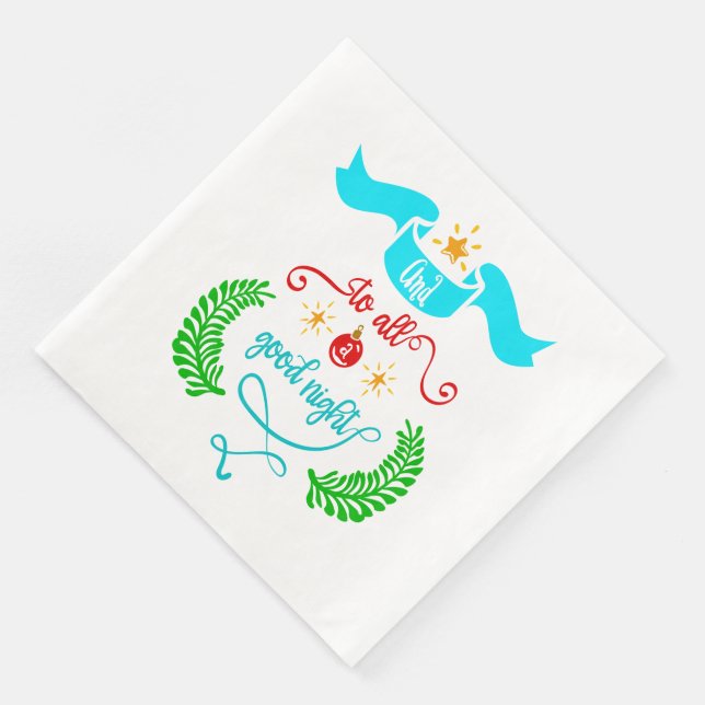 Serviette En Papier Et À Tous Bonne Nuit Noël, Typographie, ZSG (Coin)