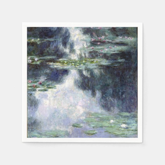 Serviette En Papier Étang Claude Monet avec nappes d'eau (Devant)