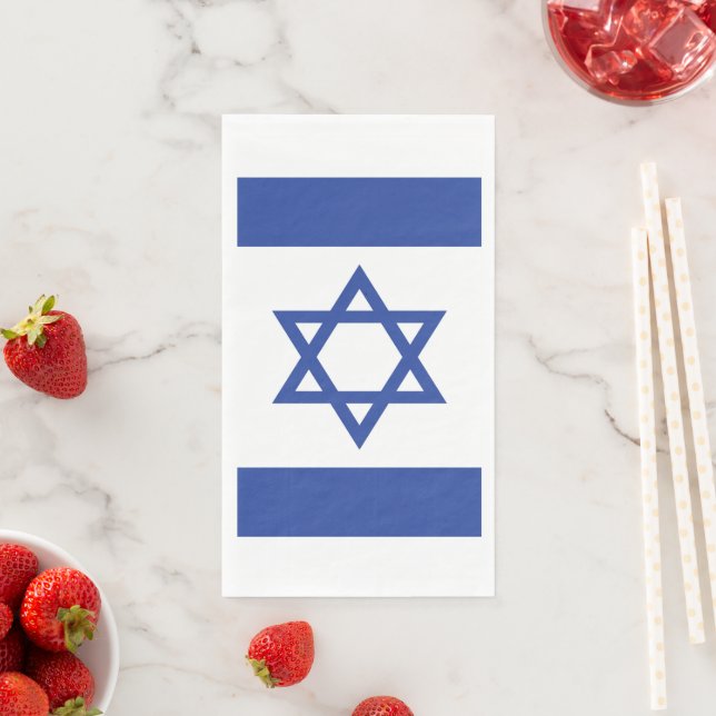 Serviette En Papier Etat d'Israël Drapeau, Étoile de David Juifs (En situation)