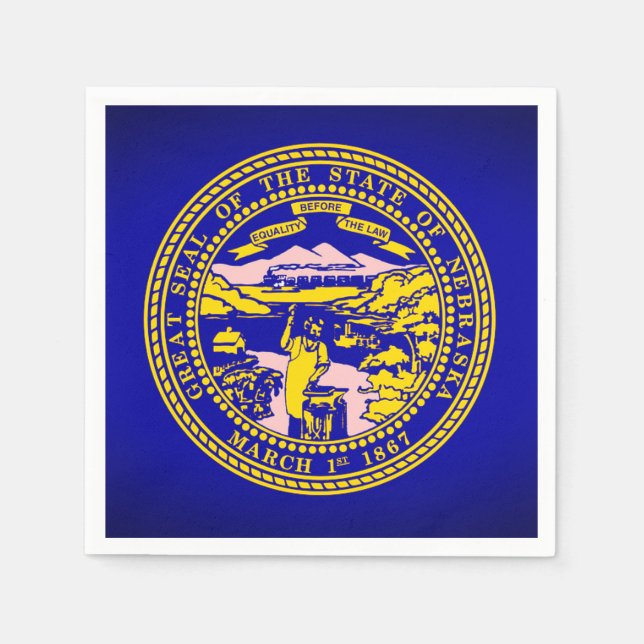 Serviette En Papier État du Nebraska Drapeau Papier de la partie Napki (Devant)
