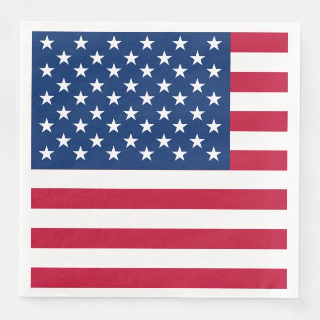 Serviette En Papier États-Unis Drapeau américain étoiles et rayures (Devant)