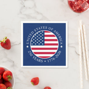 Serviette En Papier États-Unis Fête de l'Indépendance du 4 juillet 250
