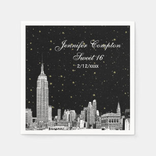 Serviette En Papier Etched NYC Skyline Starry do-it-yourself BG Sweet