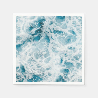 Serviette En Papier Été Bleu Océan Vague