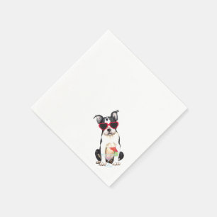 Serviette En Papier Été Boston Terrier