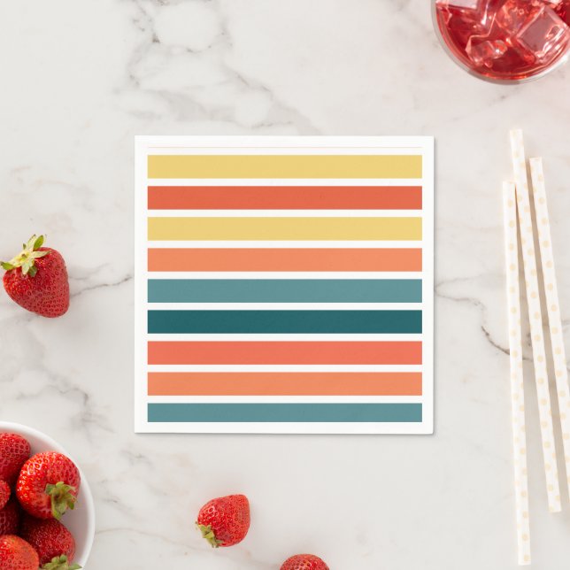 Serviette En Papier Été de '77 Stripes (En situation)