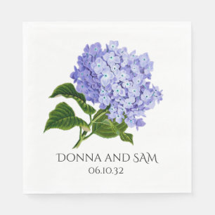 Serviette En Papier Été Floral Hydrangea Mariage Cocktail Napkins