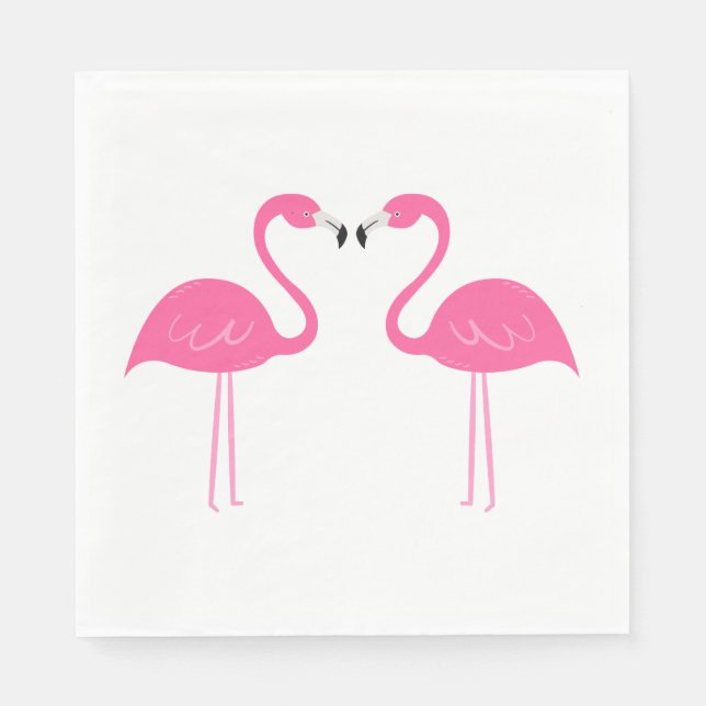 Serviette En Papier Eté Plage tropicale Mariage Flamant rose rose (Devant)