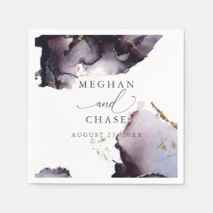 Serviette En Papier Ethereal Moderne Dusty Vin Plum Serviettes Abstrai