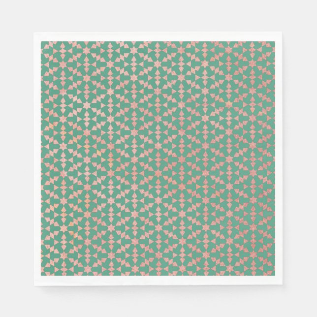 Serviette En Papier Ethnic Marocain Motif géométrique (Devant)