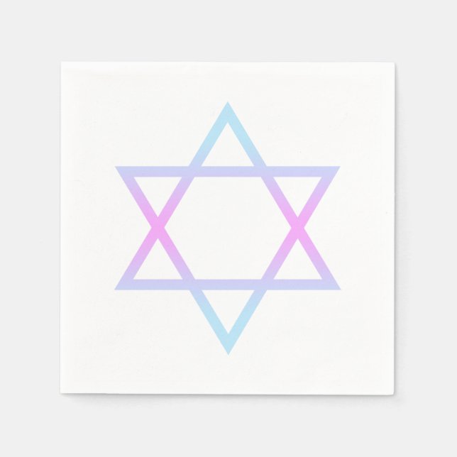 Serviette En Papier Étoile bat mitzvah de David Moderne rose bleu viol (Devant)
