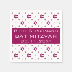 Serviette En Papier Étoile de Bourgogne de David Bat mitzvah