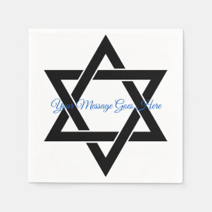 Serviette En Papier Etoile de David Napkin avec texte HAMbWG