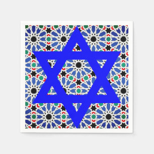 Serviette En Papier Étoile de David Papier Napkins