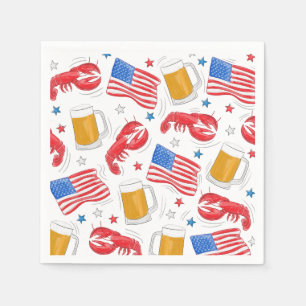 Serviette En Papier Étoile du drapeau de la bière de homard