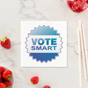 Serviette En Papier Étoile éclatée politique Blue Vote Smart
