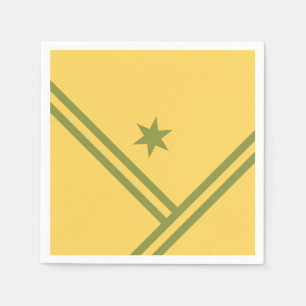 Serviette En Papier Étoile graphique moderne à rayures diagonales vert
