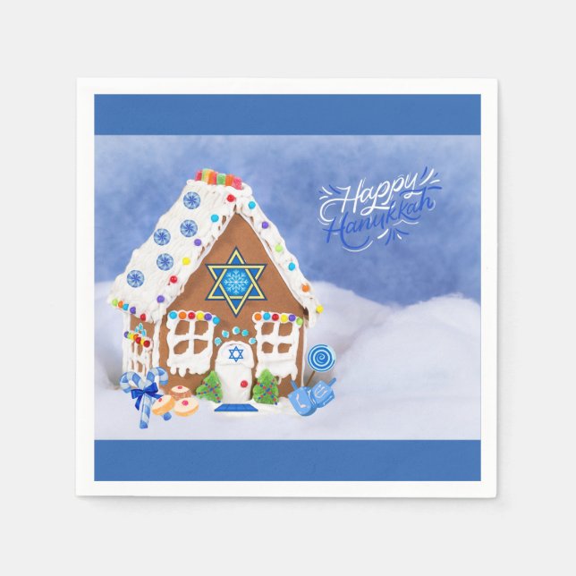 Serviette En Papier Étoile Hanoukka moderne de David Gingerbread House (Devant)
