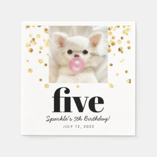 Serviette En Papier Étoile pour animaux Photo Pet Anniversaire Party