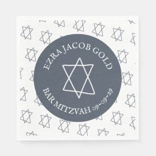 Serviette En Papier Étoile simple de David Custom B'nai Bat Bar Mitzva