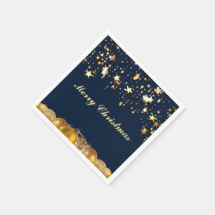 Serviette En Papier Étoiles, Baubles, Arbre et Message de Noël
