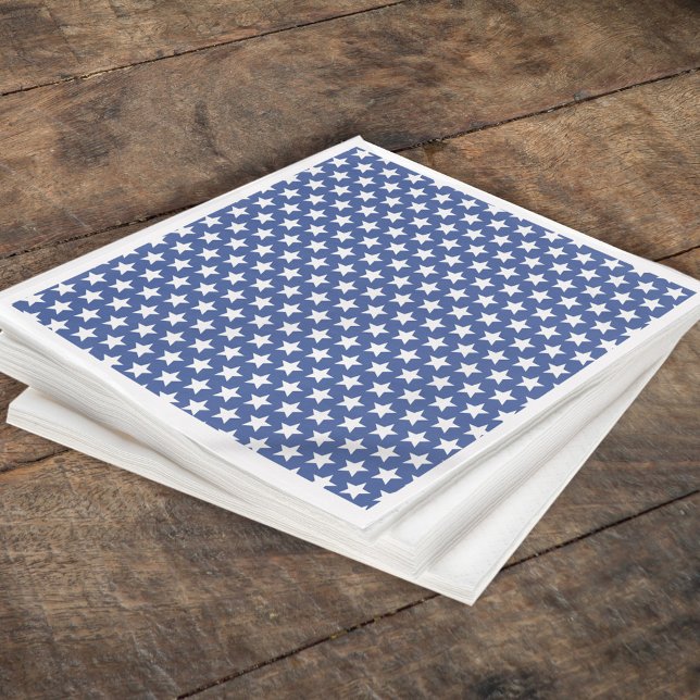 Serviette En Papier Étoiles bleues et blanches mignonnes personnalisée (Créateur téléchargé)