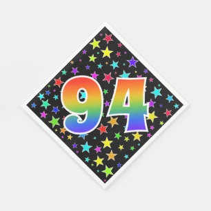 Serviette En Papier Étoiles colorées + Motif arc-en-ciel "94" N° d'évé