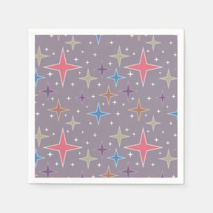 Serviette En Papier Étoiles du Moyen-siècle de l'âge atomique
