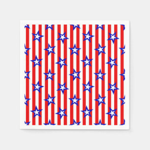 Serviette En Papier Étoiles et rayures 4 juillet serviettes