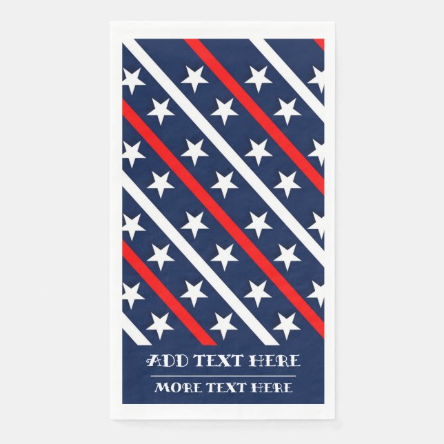 Serviette En Papier Étoiles et rayures Patriotique USA DRAPEAU (Devant)