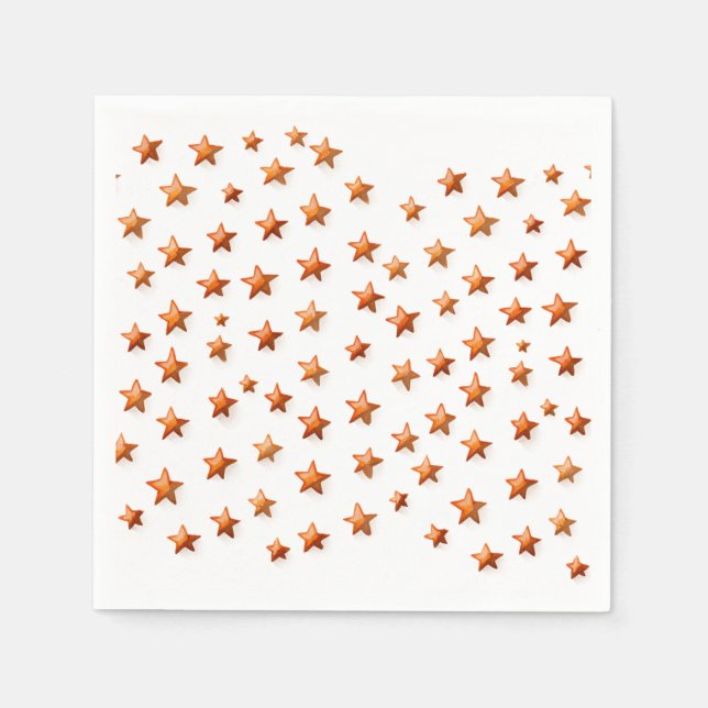 Serviette En Papier Etoiles orange : Anniversaire (Devant)