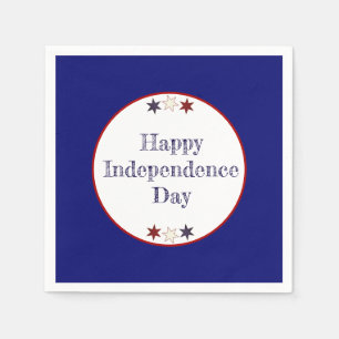 Serviette En Papier Étoiles Patriotique Rouge Blanc Bleu