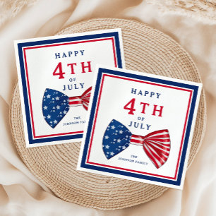 Serviette En Papier Étoiles Patriotiques Et Rayures 4 Juillet