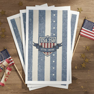 Serviette En Papier Étoiles rayures USA 250 vintage Americana ID1306