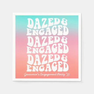 Serviette En Papier Étourdie Engagée Rose Rétro Aqua 