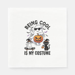 Serviette En Papier Être Cool Est Costume Halloween Fantôme Citrouille