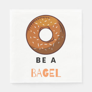 Serviette En Papier Être un Bagel amusant Nourriture Pun Bagel Amoureu