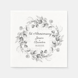 Serviette En Papier Eucalyptus 1er anniversaire de Mariage papier