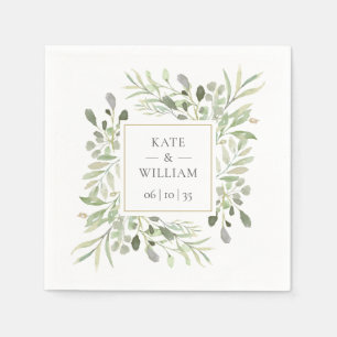 Serviette En Papier Eucalyptus Botanique Mariage Feuilles de verdure