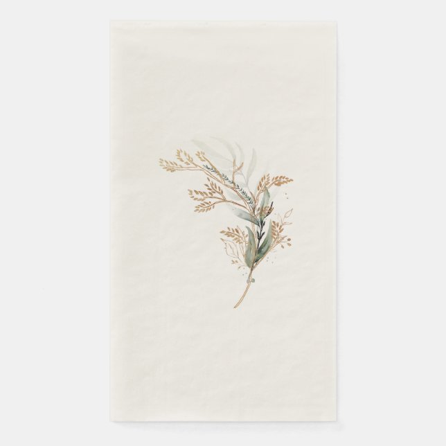 Serviette En Papier Eucalyptus botanique Moderne Élégant Premium (Devant)