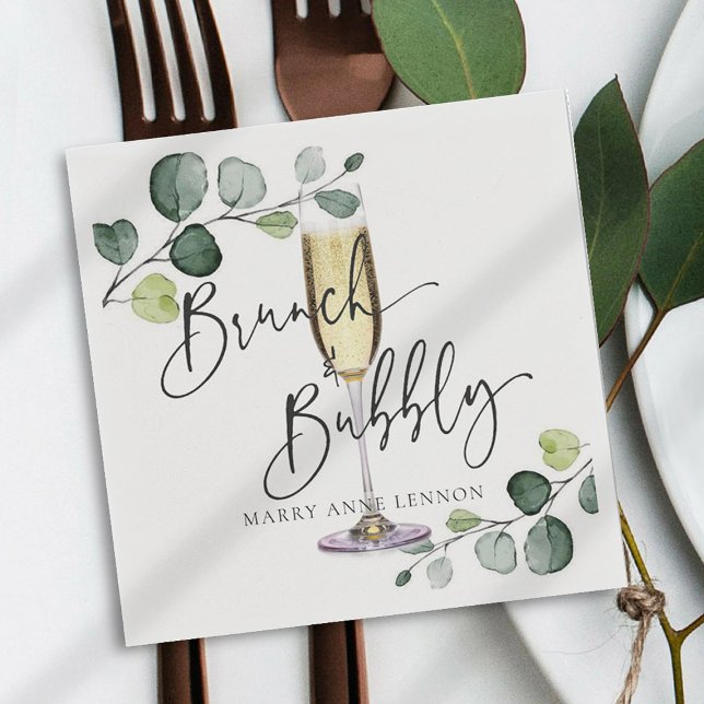 Serviette En Papier Eucalyptus Brunch et serviettes Bubbly (Créateur téléchargé)