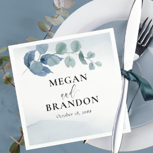 Serviette En Papier Eucalyptus Dusty Mariage de feuillage