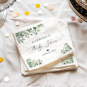 Serviette En Papier Eucalyptus Feuille Baby shower chic